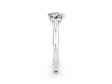 White gold Round Cut Moissanite Solitaire Engagement Ring with Cathedral Setting and Four-Prong Mount_32