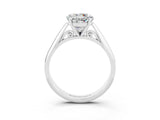 White gold Round Cut Moissanite Solitaire Engagement Ring with Cathedral Setting and Four-Prong Mount_33