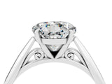 White gold Round Cut Moissanite Solitaire Engagement Ring with Cathedral Setting and Four-Prong Mount_34