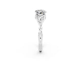 White gold Round Cut Moissanite Solitaire Engagement Ring with Celtic Knot Band and Four-Prong Setting_2