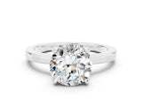 White gold Round Cut Moissanite Solitaire Engagement Ring with Classic Band and Four-Prong Setting_24