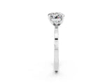White gold Round Cut Moissanite Solitaire Engagement Ring with Classic Band and Four-Prong Setting_26