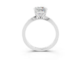 White gold Round Cut Moissanite Solitaire Engagement Ring with Classic Band and Four-Prong Setting_27