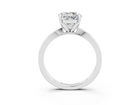 White gold Round Cut Moissanite Solitaire Engagement Ring with Classic Band and Four-Prong Setting_27