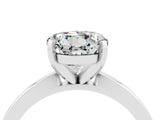 White gold Round Cut Moissanite Solitaire Engagement Ring with Classic Band and Four-Prong Setting_28