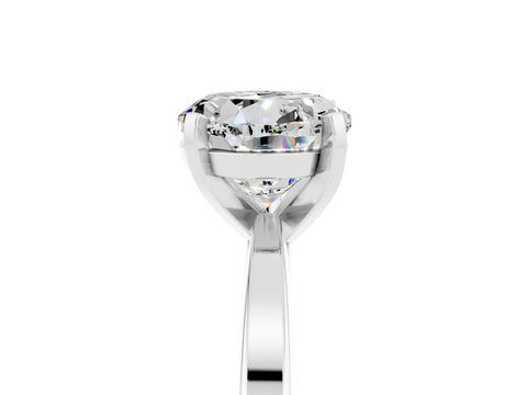 White gold Round Cut Moissanite Solitaire Engagement Ring with Classic Band and Four-Prong Setting_29