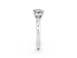 White gold Round Cut Moissanite Solitaire Engagement Ring with Round Band and Four-Prong Setting_2