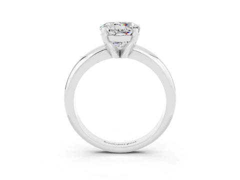 White gold Round Cut Moissanite Solitaire Engagement Ring with Round Band and Four-Prong Setting_3