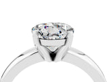 White gold Round Cut Moissanite Solitaire Engagement Ring with Round Band and Four-Prong Setting_4