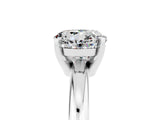White gold Round Cut Moissanite Solitaire Engagement Ring with Round Band and Four-Prong Setting_5