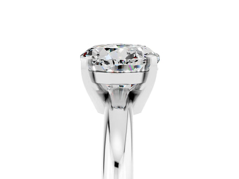 White gold Round Cut Moissanite Solitaire Engagement Ring with Round Band and Four-Prong Setting_5