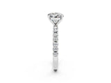 White gold Round Cut Moissanite Solitaire Pavé Band with Four-Prong Setting_2