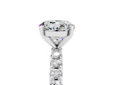 White gold Round Cut Moissanite Solitaire Pavé Band with Four-Prong Setting_5