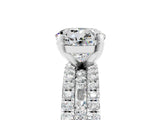 White gold Round Cut Moissanite Solitaire Ring with Pavé and Channel Set Band_5