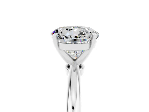 White gold Round Cut Moissanite Solitaire Ring with Six-Prong Setting and Classic Band_17
