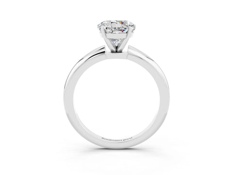 White gold Round Cut Moissanite Solitaire Ring with Six-Prong Setting and Classic Band_3