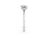 White gold Round Cut Moissanite Solitaire Ring with Thin Band and Four-Prong Setting_14