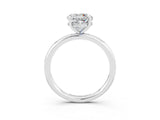 White gold Round Cut Moissanite Solitaire Ring with Thin Band and Four-Prong Setting_15