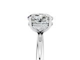 White gold Round Cut Moissanite Solitaire Ring with Thin Band and Four-Prong Setting_17