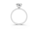 White gold Round Cut Moissanite Solitaire Ring with Thin Band and Prong Setting_15