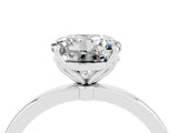 White gold Round Cut Moissanite Solitaire Ring with Thin Band and Prong Setting_16