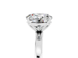 White gold Round Cut Moissanite Solitaire Ring with Thin Band and Prong Setting_17