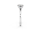 White gold Round Cut Moissanite Solitaire Ring with Thin Band and Prong Setting_50