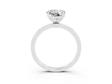 White gold Round Cut Moissanite Solitaire Ring with Thin Band and Prong Setting_51