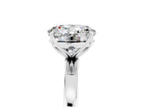 White gold Round Cut Moissanite Solitaire Ring with Thin Band and Prong Setting_53