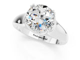 White gold Round Cut Moissanite Solitaire Ring with Wide Band and Prong Setting_1