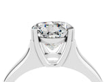 White gold Round Cut Moissanite Solitaire Ring with Wide Band and Prong Setting_4
