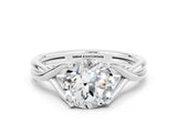 White gold Round Cut Moissanite Solitaire Twist Band Prong Setting Ring_36