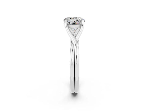 White gold Round Cut Moissanite Solitaire Twist Band Prong Setting Ring_38