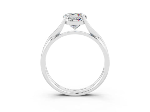 White gold Round Cut Moissanite Solitaire Twist Band Prong Setting Ring_39