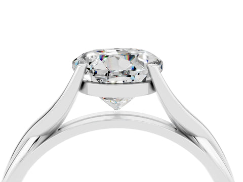 White gold Round Cut Moissanite Solitaire Twist Band Prong Setting Ring_40