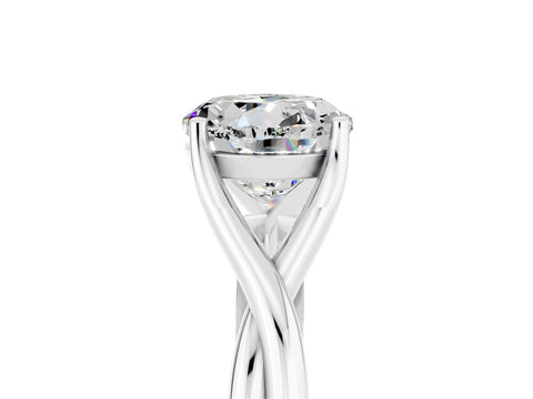 White gold Round Cut Moissanite Solitaire Twist Band Prong Setting Ring_41