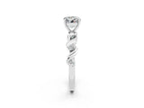 White gold Round Cut Moissanite Solitaire Twisted Band with Round  Accents and Prong Setting_14
