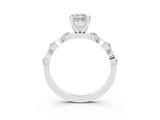 White gold Round Cut Moissanite Solitaire Twisted Band with Round  Accents and Prong Setting_15
