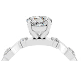 White gold Round Cut Moissanite Solitaire Twisted Band with Round  Accents and Prong Setting_16
