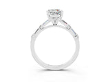 White gold Round Cut Moissanite Solitaire with Side Baguettes and Channel Set Band_3