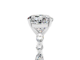 White gold Round Cut Moissanite Solitaire with Side Stones on a Pavé Band and Four-Prong Setting_5