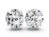 White gold Round Cut Moissanite Stud Earrings_28