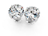 White gold Round Cut Moissanite Stud Earrings_29