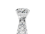 White gold Round Cut Moissanite Three-Stone Ring with Pavé Split Shank and Four-Prong Setting_5
