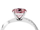 White gold Round Cut Morganite Engagement Ring with Side Stone Accents and Four-Prong Setting_31