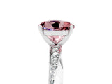 White gold Round Cut Morganite Engagement Ring with Side Stone Accents and Four-Prong Setting_32