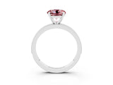 White gold Round Cut Morganite Milgrain Pavé Engagement Ring with Four-Prong Setting_3