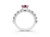 White gold Round Cut Morganite Prong Setting with Side Stones on a Pave Band_3
