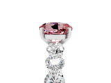 White gold Round Cut Morganite Prong Setting with Side Stones on a Pave Band_5