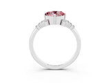 White gold Round Cut Morganite Ring with Side Stones and Four-Prong Setting_39